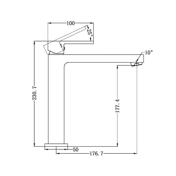 Nero Mixer Taps ECCO TALL BASIN MIXER MATTE BLACK (NR301301aMB)