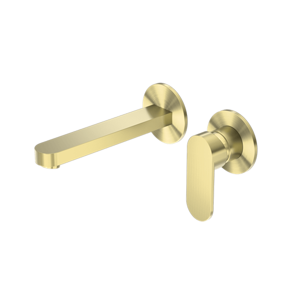 Nero Mixer Taps Ecco Wall Basin/Bath Mixer Separate Back Plate Brushed Gold (NR301310bBG)