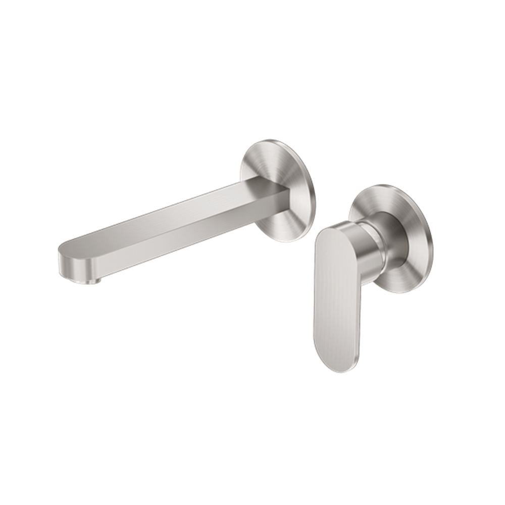 Nero Mixer Taps ECCO WALL BASIN/BATH MIXER SEPARATE BACK PLATE BRUSHED NICKEL (NR301310bBN)