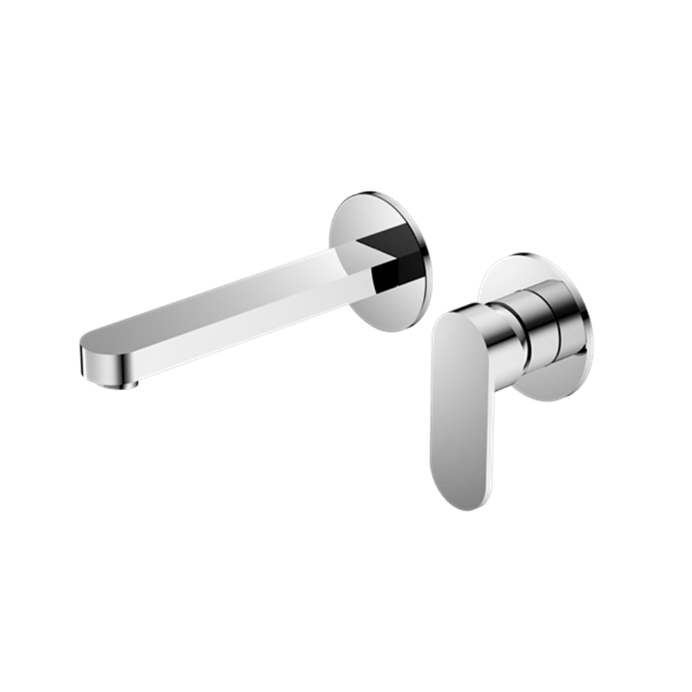 Nero Mixer Taps ECCO WALL BASIN/BATH MIXER SEPARATE BACK PLATE CHROME (NR301310bCH)