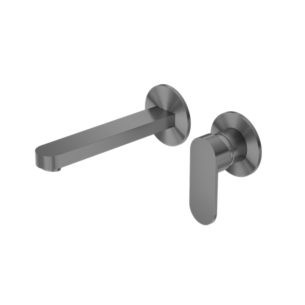 Nero Mixer Taps Ecco Wall Basin/Bath Mixer Separate Back Plate Gun Metal (NR301310bGM)