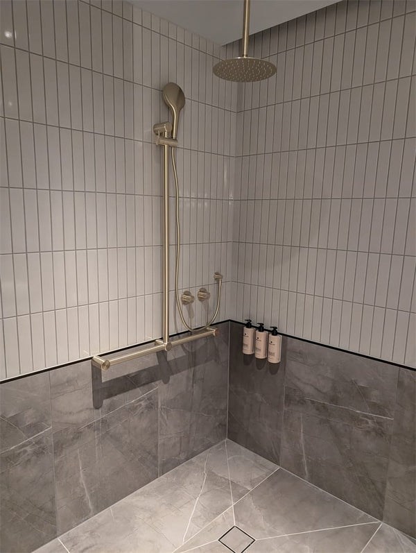 Nero Mixer Taps MECCA CARE SHOWER MIXER BRUSHED GOLD (NR221911XBG)