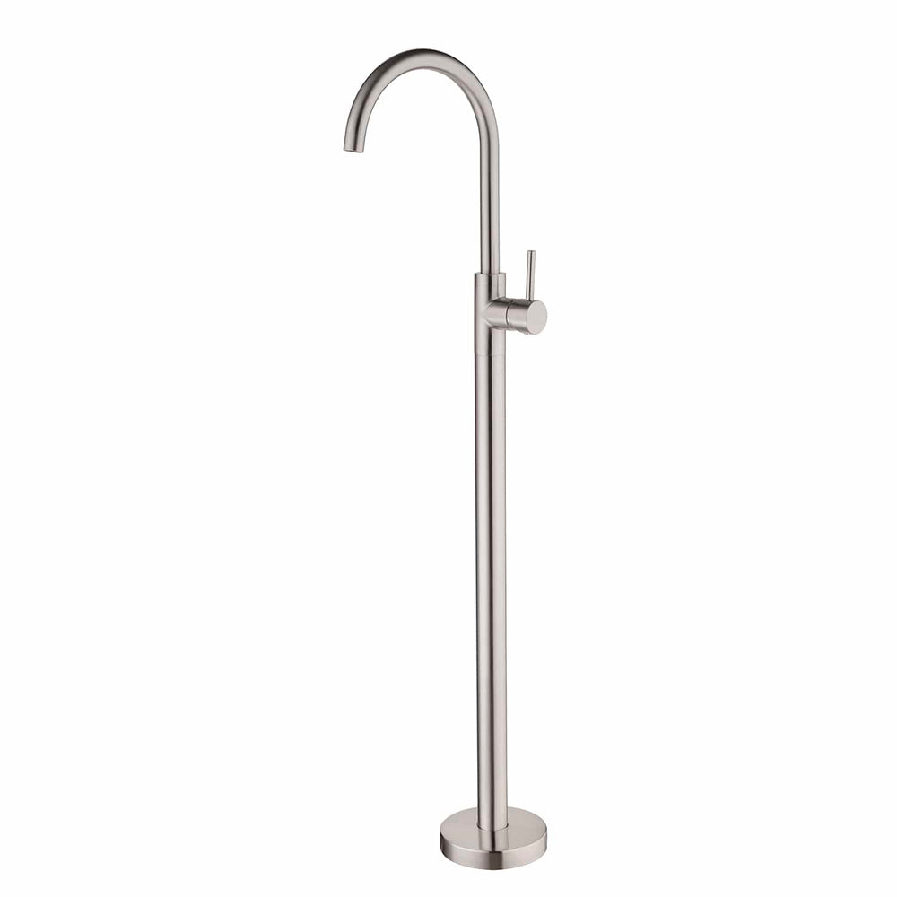 Nero Mixer Taps MECCA FREESTANDING BATH MIXER BRUSHED NICKEL (NR210903a01BN)