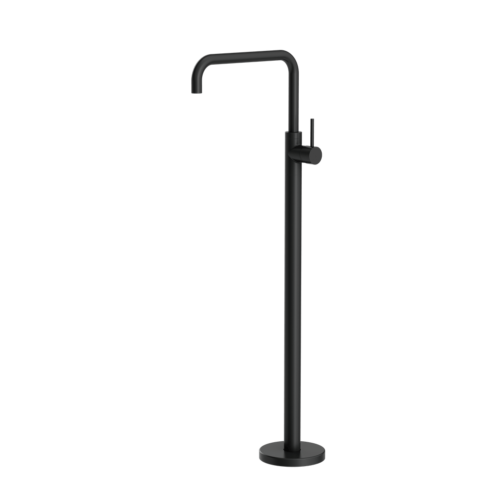 Nero Mixer Taps MECCA FREESTANDING BATH MIXER SQUARE SHAPE MATTE BLACK (NR221903bMB)