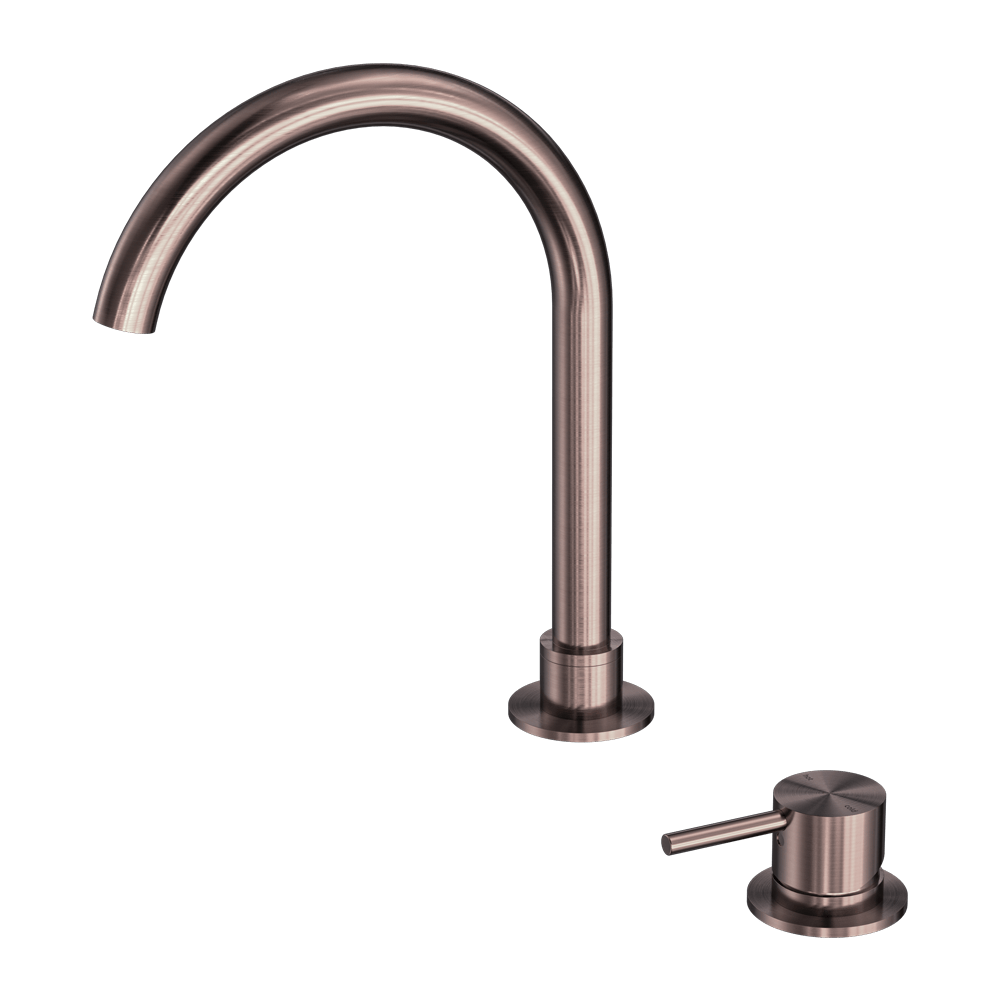 Nero Mixer Taps MECCA HOB BASIN MIXER ROUND SWIVEL SPOUT BRUSHED BRONZE (NR221901bBZ)