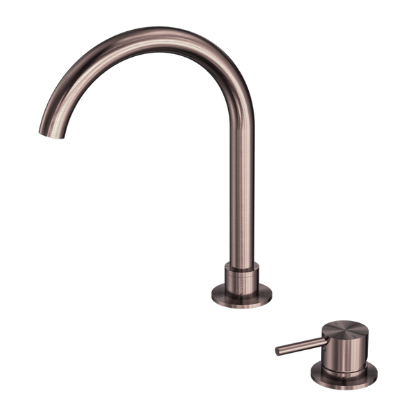 Nero Mixer Taps MECCA HOB BASIN MIXER ROUND SWIVEL SPOUT BRUSHED BRONZE (NR221901bBZ)