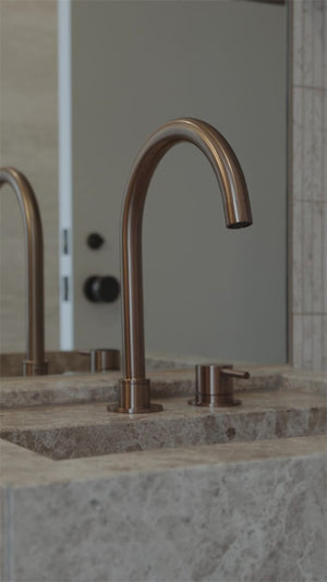 Nero Mixer Taps MECCA HOB BASIN MIXER ROUND SWIVEL SPOUT BRUSHED BRONZE (NR221901bBZ)