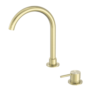 Nero Mixer Taps MECCA HOB BASIN MIXER ROUND SWIVEL SPOUT BRUSHED GOLD (NR221901bBG)