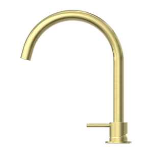 Nero Mixer Taps MECCA HOB BASIN MIXER ROUND SWIVEL SPOUT BRUSHED GOLD (NR221901bBG)