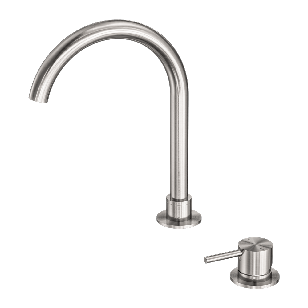 Nero Mixer Taps MECCA HOB BASIN MIXER ROUND SWIVEL SPOUT BRUSHED NICKEL (NR221901bBN)