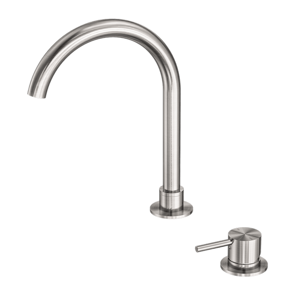 Nero Mixer Taps MECCA HOB BASIN MIXER ROUND SWIVEL SPOUT BRUSHED NICKEL (NR221901bBN)
