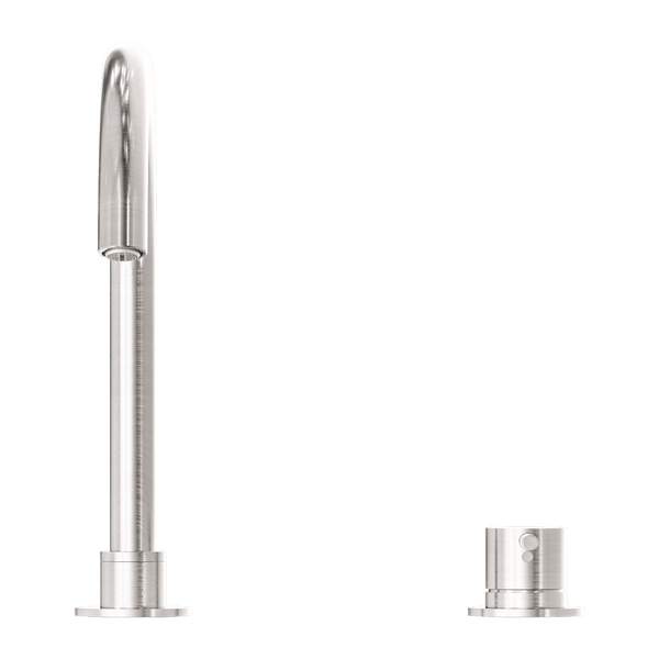 Nero Mixer Taps MECCA HOB BASIN MIXER ROUND SWIVEL SPOUT BRUSHED NICKEL (NR221901bBN)