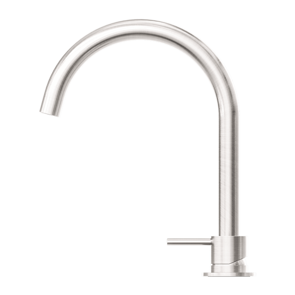Nero Mixer Taps MECCA HOB BASIN MIXER ROUND SWIVEL SPOUT BRUSHED NICKEL (NR221901bBN)