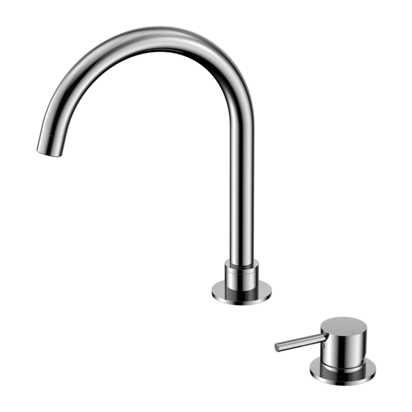 Nero Mixer Taps MECCA HOB BASIN MIXER ROUND SWIVEL SPOUT CHROME (NR221901bCH)