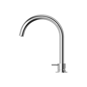 Nero Mixer Taps MECCA HOB BASIN MIXER ROUND SWIVEL SPOUT CHROME (NR221901bCH)