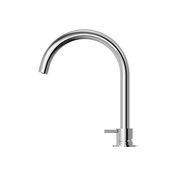 Nero Mixer Taps MECCA HOB BASIN MIXER ROUND SWIVEL SPOUT CHROME (NR221901bCH)