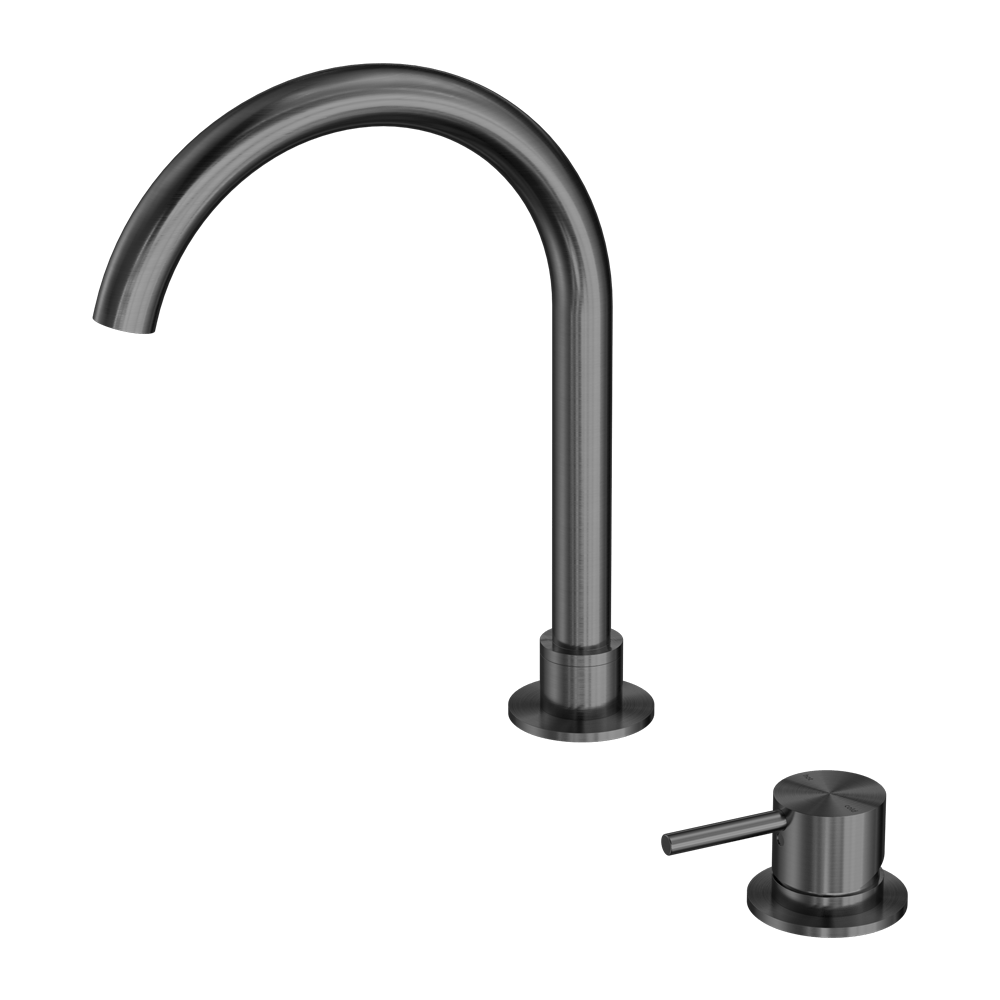 Nero Mixer Taps MECCA HOB BASIN MIXER ROUND SWIVEL SPOUT GUN METAL (NR221901bGM)
