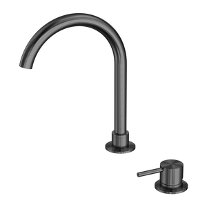 Nero Mixer Taps MECCA HOB BASIN MIXER ROUND SWIVEL SPOUT GUN METAL (NR221901bGM)