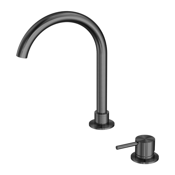 Nero Mixer Taps MECCA HOB BASIN MIXER ROUND SWIVEL SPOUT GUN METAL (NR221901bGM)