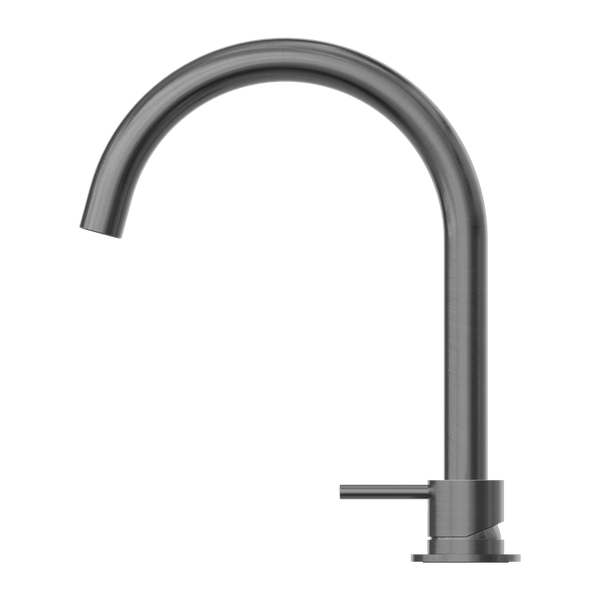 Nero Mixer Taps MECCA HOB BASIN MIXER ROUND SWIVEL SPOUT GUN METAL (NR221901bGM)
