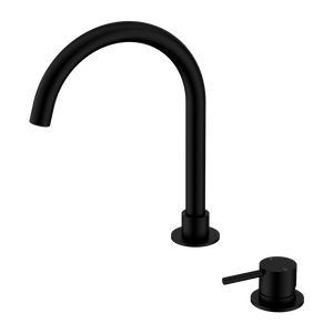 Nero Mixer Taps MECCA HOB BASIN MIXER ROUND SWIVEL SPOUT MATTE BLACK (NR221901bMB)