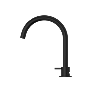 Nero Mixer Taps MECCA HOB BASIN MIXER ROUND SWIVEL SPOUT MATTE BLACK (NR221901bMB)
