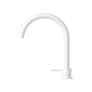 Nero Mixer Taps MECCA HOB BASIN MIXER ROUND SWIVEL SPOUT MATTE WHITE (NR221901bMW)