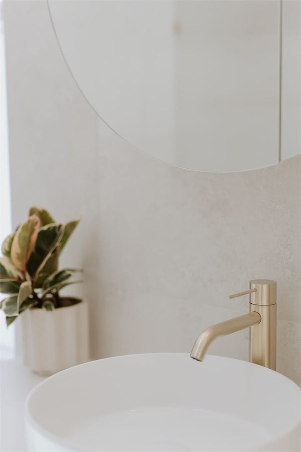 Nero Mixer Taps MECCA MID TALL BASIN MIXER BRUSHED GOLD (NR221901eBG)