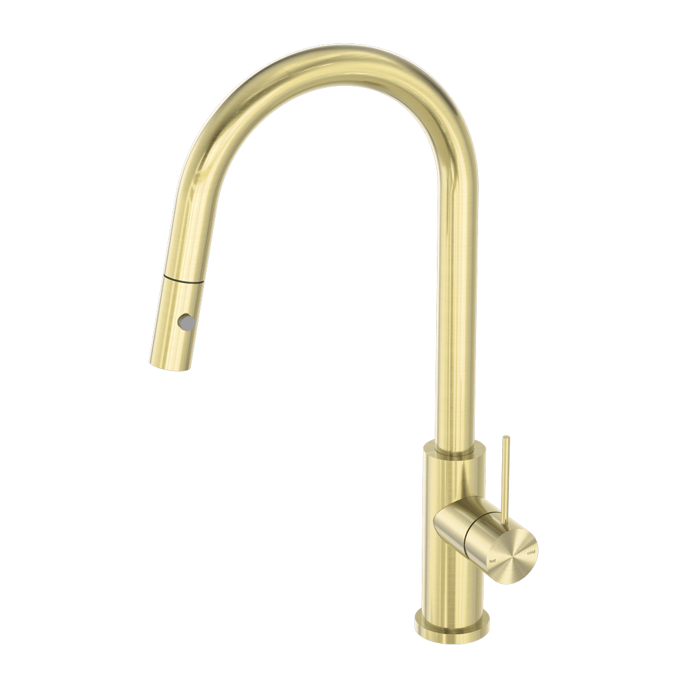 Nero Mixer Taps MECCA PULL OUT SINK MIXER WITH VEGIE SPRAY FUNCTION BRUSHED GOLD (NR221908BG)