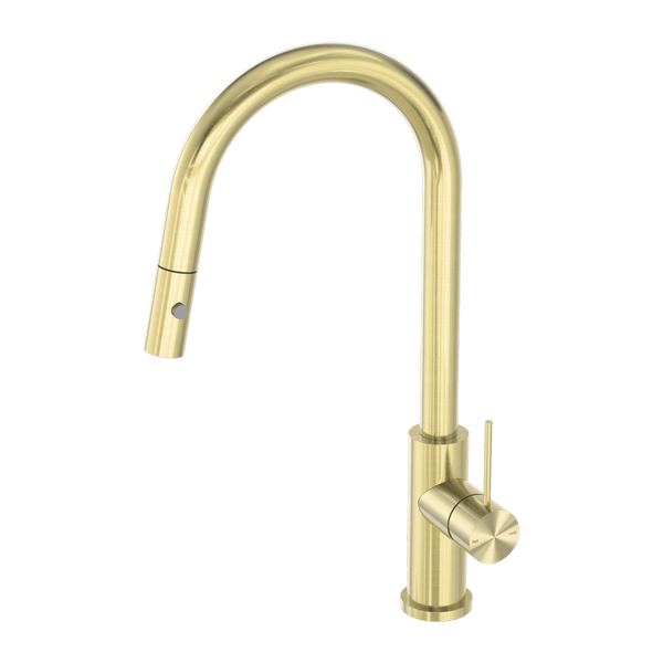 Nero Mixer Taps MECCA PULL OUT SINK MIXER WITH VEGIE SPRAY FUNCTION BRUSHED GOLD (NR221908BG)