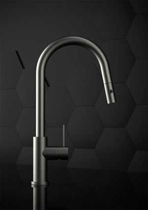 Nero Mixer Taps MECCA PULL OUT SINK MIXER WITH VEGIE SPRAY FUNCTION BRUSHED NICKEL (NR221908BN)