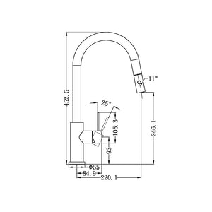 Nero Mixer Taps MECCA PULL OUT SINK MIXER WITH VEGIE SPRAY FUNCTION CHROME (NR221908CH)