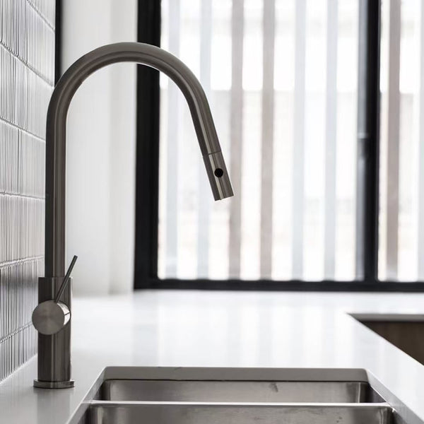 Nero Mixer Taps MECCA PULL OUT SINK MIXER WITH VEGIE SPRAY FUNCTION GUN METAL (NR221908GM)