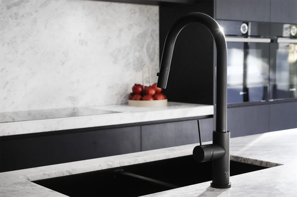 Nero Mixer Taps MECCA PULL OUT SINK MIXER WITH VEGIE SPRAY FUNCTION MATTE BLACK (NR221908MB)