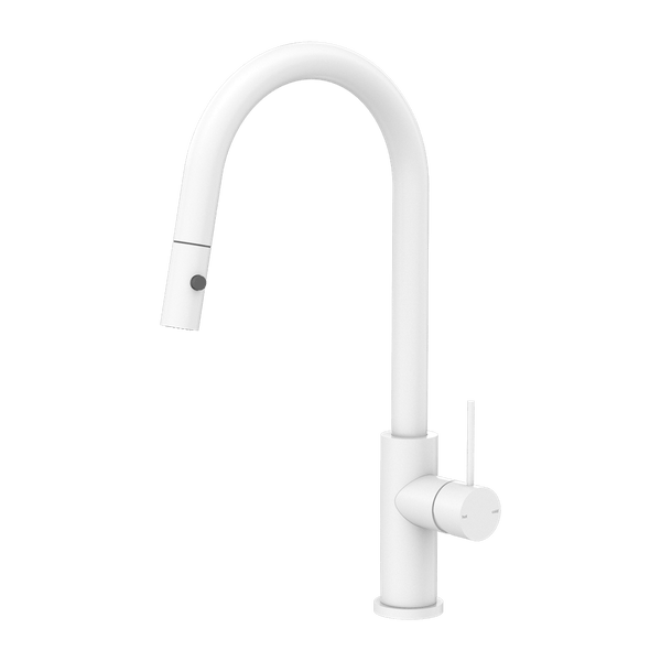 Nero Mixer Taps MECCA PULL OUT SINK MIXER WITH VEGIE SPRAY FUNCTION MATTE WHITE (NR221908MW)