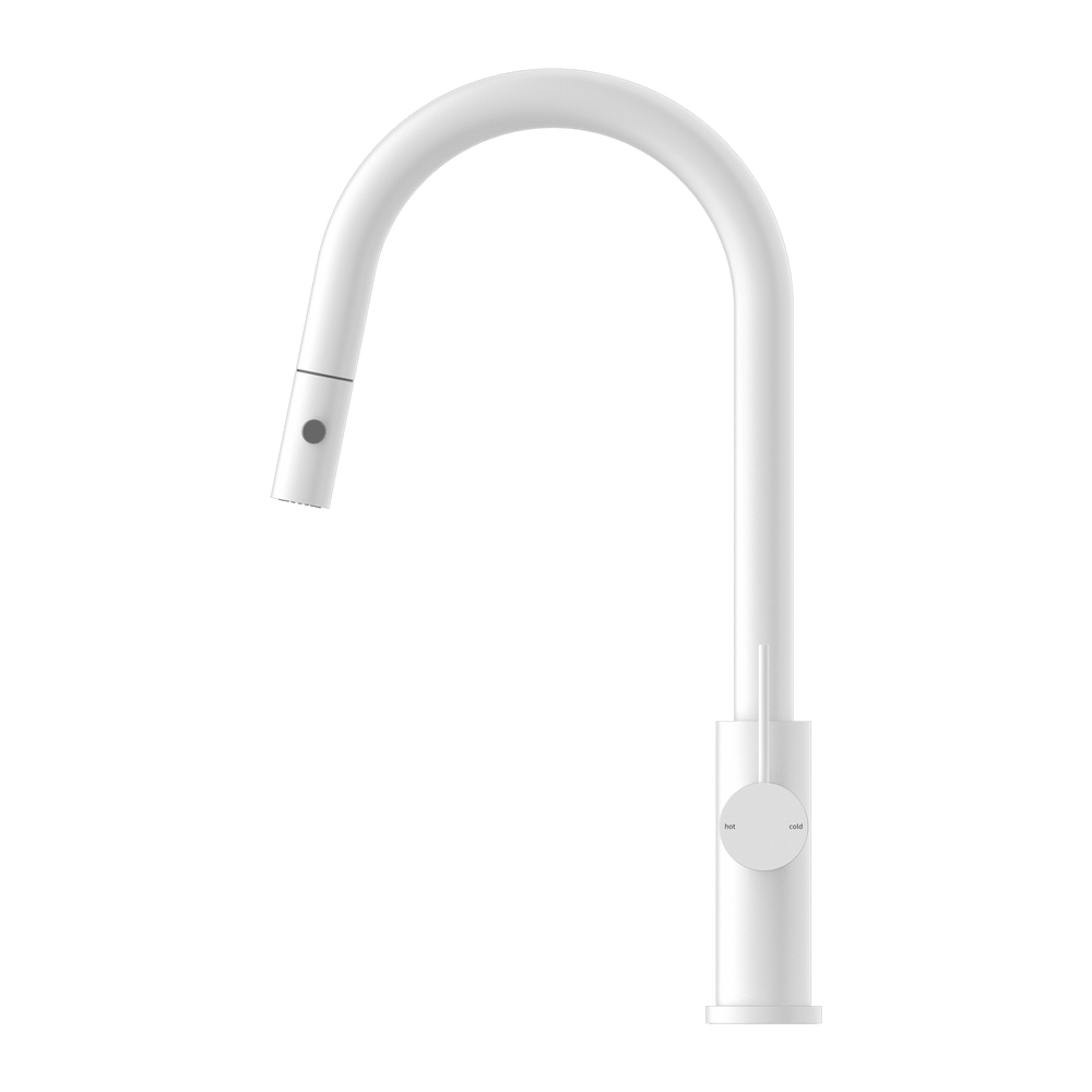 MECCA PULL OUT SINK MIXER WITH VEGIE SPRAY FUNCTION MATTE WHITE (NR221908MW)