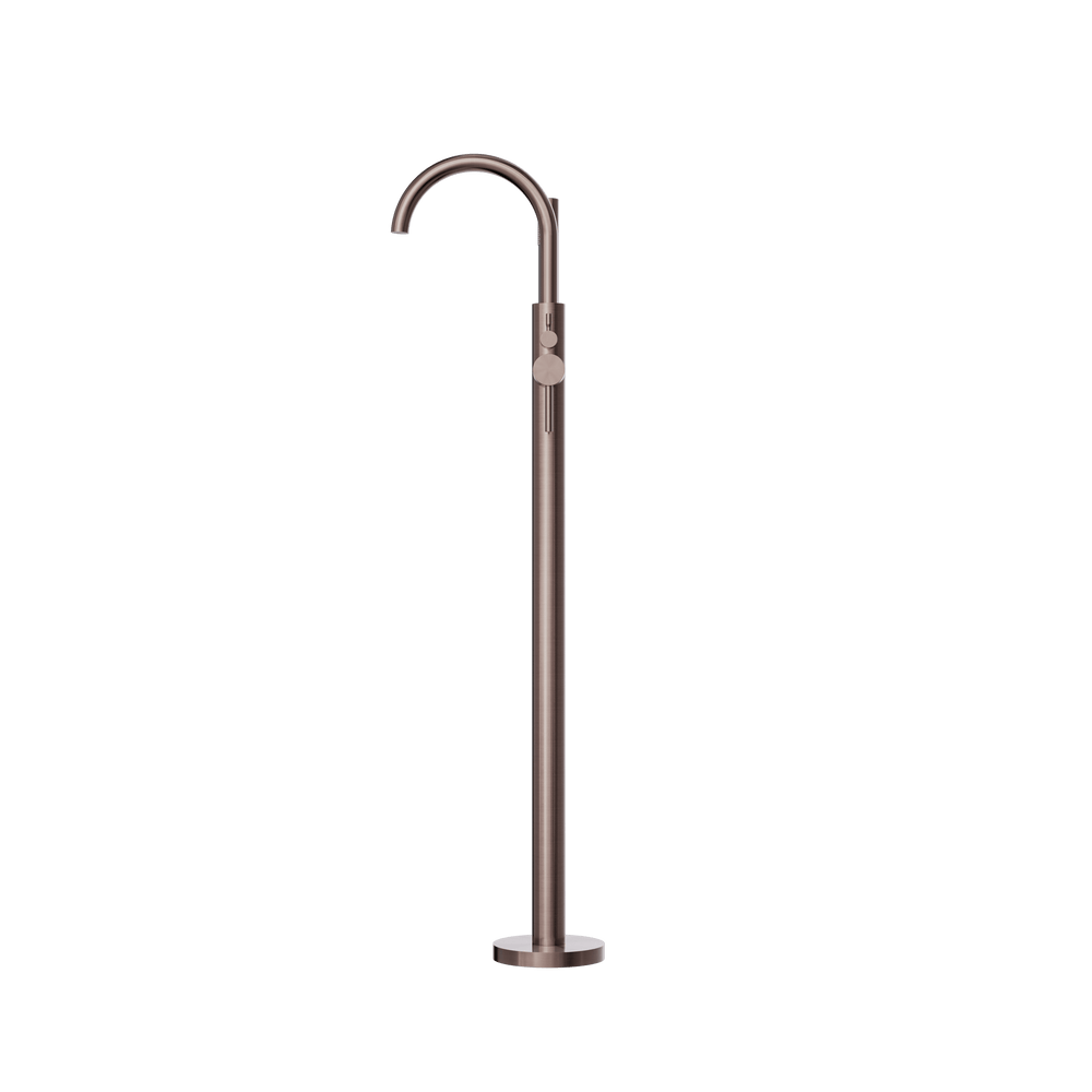 MECCA ROUND FREESTANDING MIXER WITH HAND SHOWER BRUSHED BRONZE (NR210903aBZ)