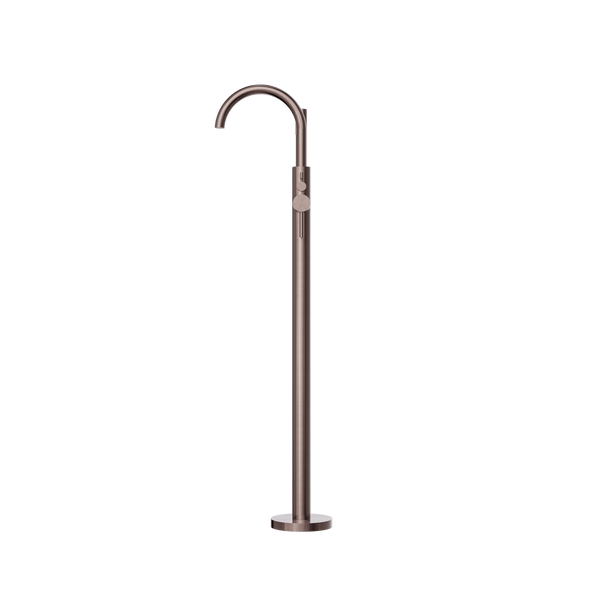 Nero Mixer Taps MECCA ROUND FREESTANDING MIXER WITH HAND SHOWER BRUSHED BRONZE (NR210903aBZ)