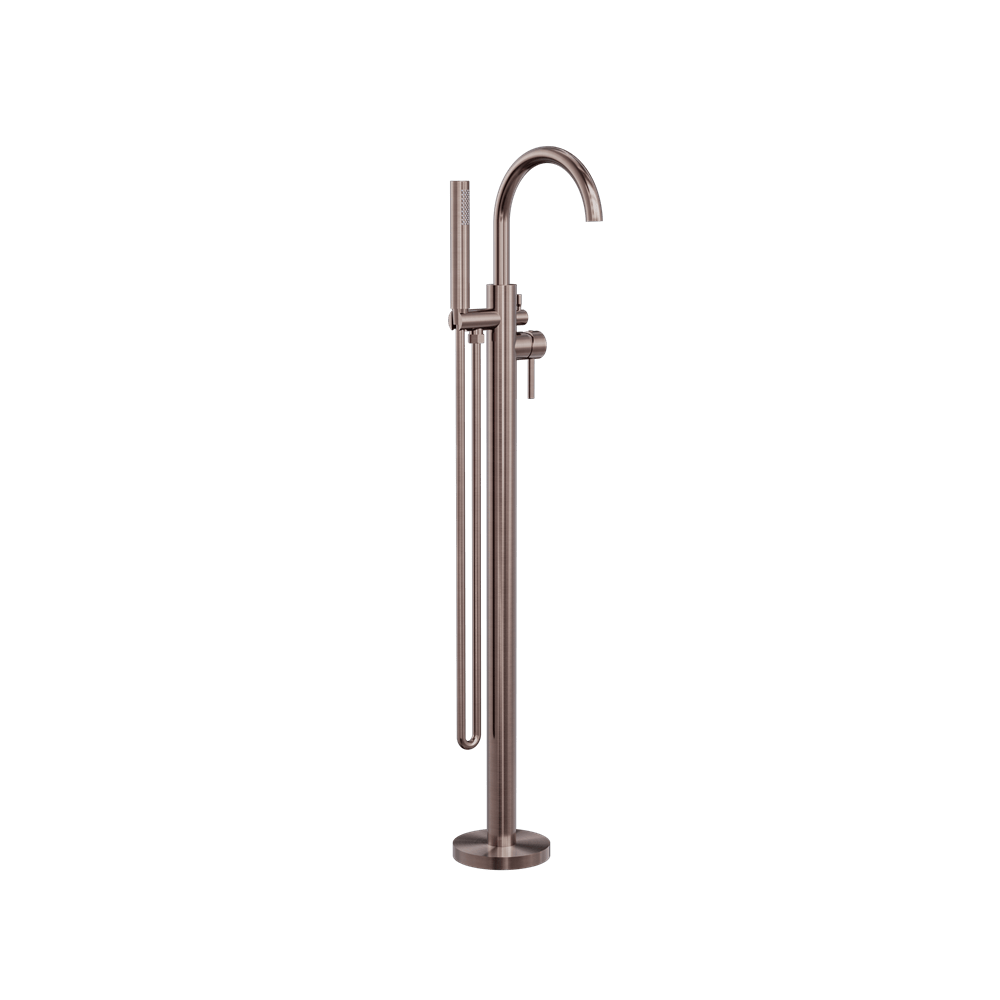 Nero Mixer Taps MECCA ROUND FREESTANDING MIXER WITH HAND SHOWER BRUSHED BRONZE (NR210903aBZ)