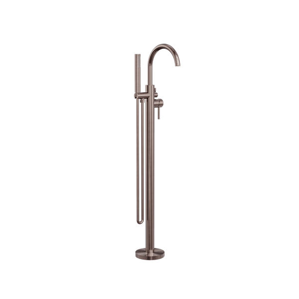 Nero Mixer Taps MECCA ROUND FREESTANDING MIXER WITH HAND SHOWER BRUSHED BRONZE (NR210903aBZ)