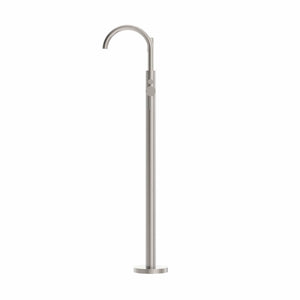 Nero Mixer Taps MECCA ROUND FREESTANDING MIXER WITH HAND SHOWER BRUSHED NICKEL (NR210903aBN)
