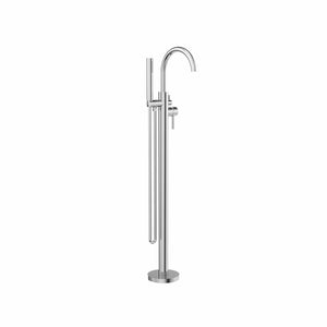 Nero Mixer Taps MECCA ROUND FREESTANDING MIXER WITH HAND SHOWER CHROME (NR210903aCH)