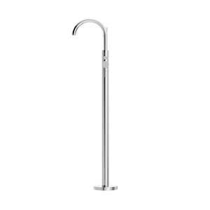 Nero Mixer Taps MECCA ROUND FREESTANDING MIXER WITH HAND SHOWER CHROME (NR210903aCH)