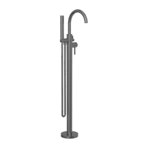 Nero Mixer Taps MECCA ROUND FREESTANDING MIXER WITH HAND SHOWER GUN METAL (NR210903aGM)