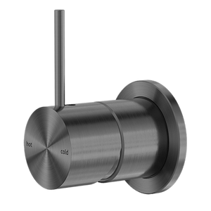 Nero Mixer Taps MECCA SHOWER MIXER 60MM HANDLE UP PLATE GUN METAL (NR221911JGM)