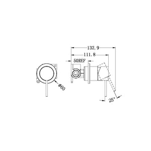 Nero Mixer Taps MECCA SHOWER MIXER 60MM PLATE CHROME (NR221911HCH)