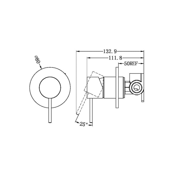 Nero Mixer Taps MECCA SHOWER MIXER 80MM PLATE CHROME (NR221911CH)
