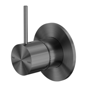 Nero Mixer Taps MECCA SHOWER MIXER HANDLE UP 80MM PLATE GUN METAL (NR221911BGM)