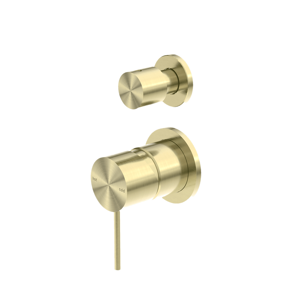 Nero Mixer Taps MECCA SHOWER MIXER WITH DIVERTOR SEPARATE BACK PLATE BRUSHED GOLD (NR221911SBG)