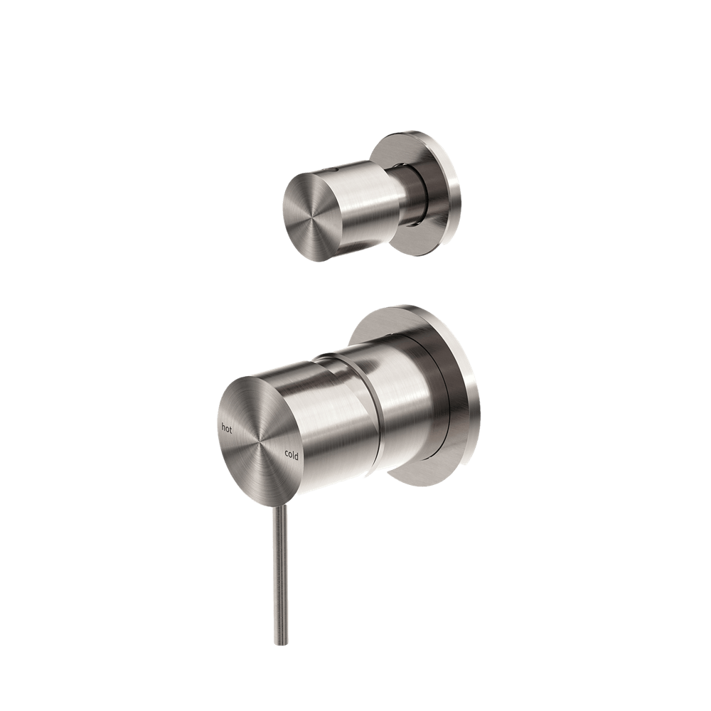 Nero Mixer Taps MECCA SHOWER MIXER WITH DIVERTOR SEPARATE BACK PLATE BRUSHED NICKEL (NR221911SBN)
